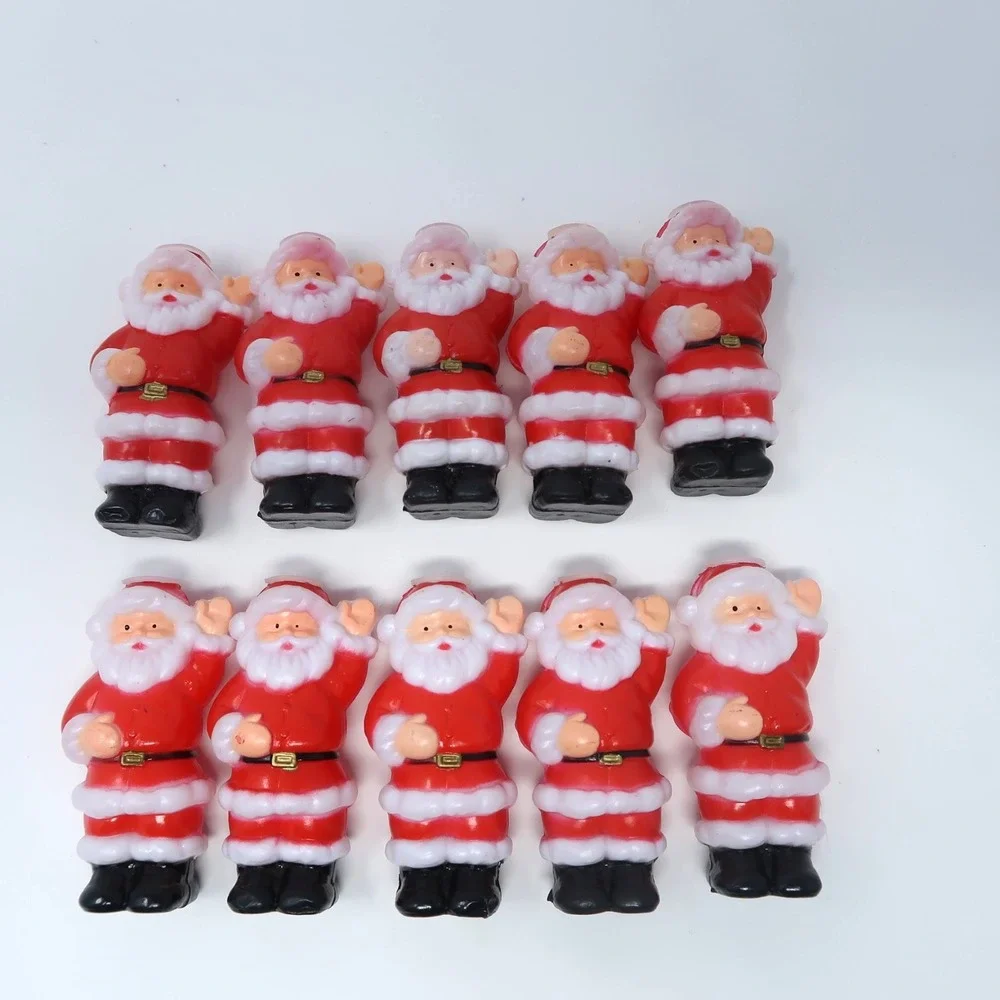 Vintage Santa Blow Mold Light Covers MCM Christmas Waving Santa Lot of 10
